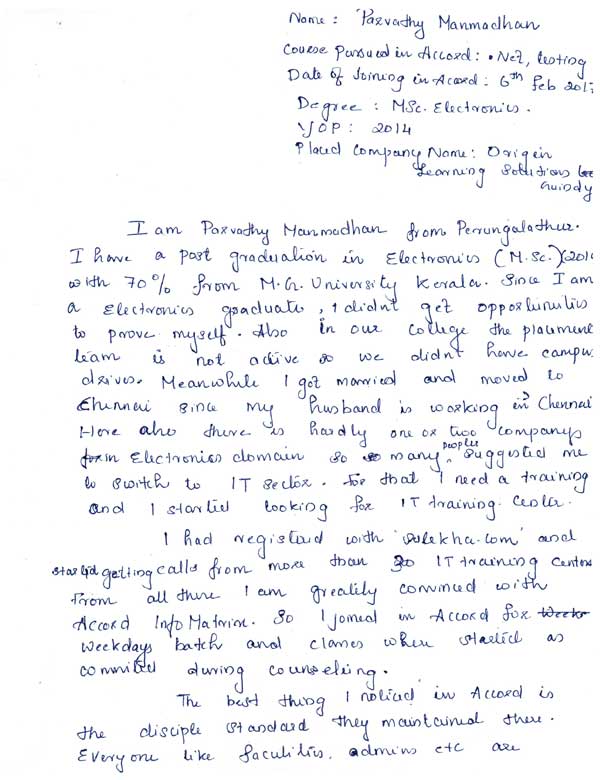 Testing Student Testimonial